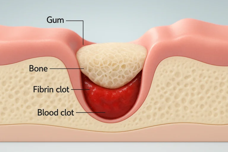 Fibrina dopo estrazione dente